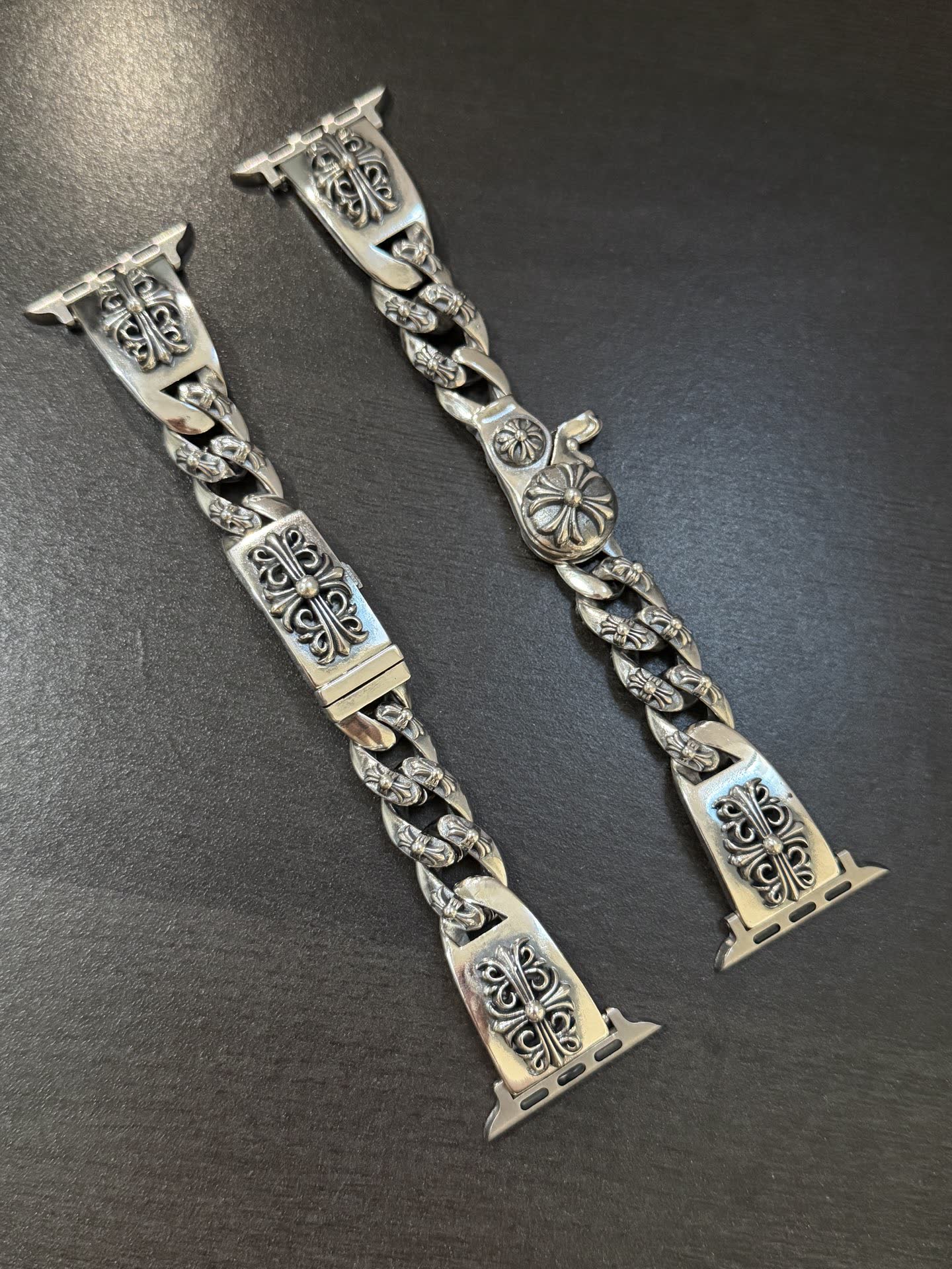 Chrome Hearts Silver Watch Band with Ornate Design